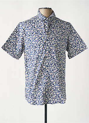 Chemise manches courtes coupe droite bleu CAMBRIDGE homme