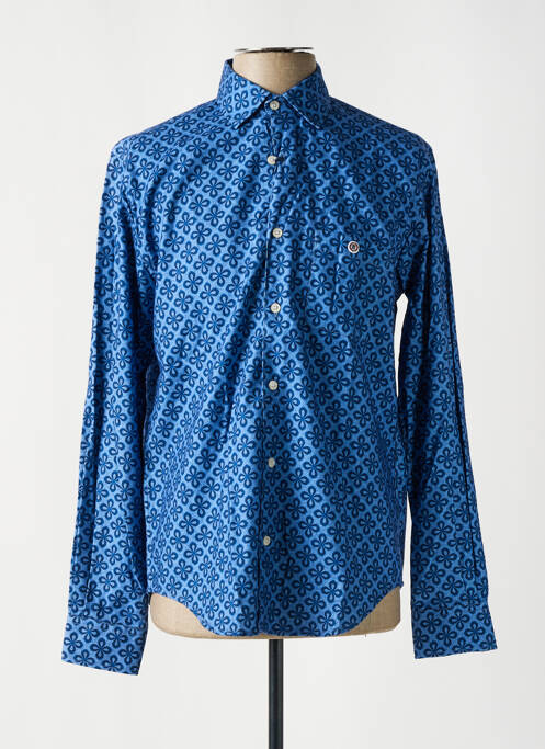 Chemise manches longues bleu SERGE BLANCO pour homme