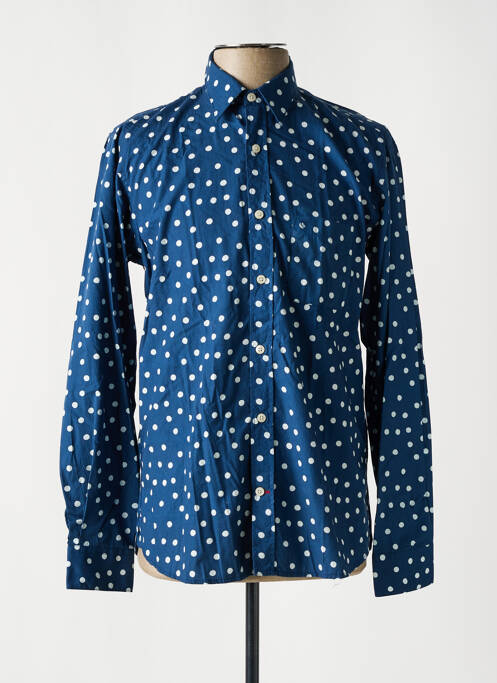 Chemise manches longues bleu SERGE BLANCO pour homme