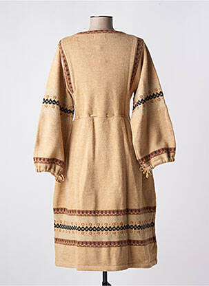 Robe pull tissage chiné manches longues beige MOLLY BRACKEN femme
