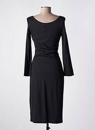 Robe mi-longue manches longues manches longues noir MOLLY BRACKEN femme