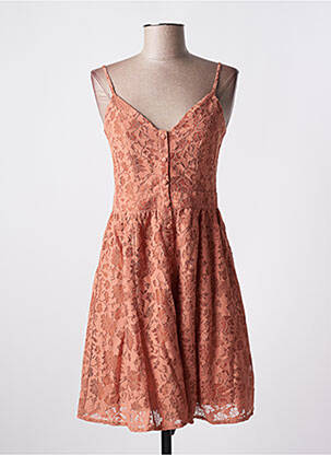 Robe courte coupe évasée fines bretelles orange MOLLY BRACKEN femme