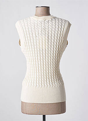 Pull col v sans manche beige MADEMOISELLE YEYE femme