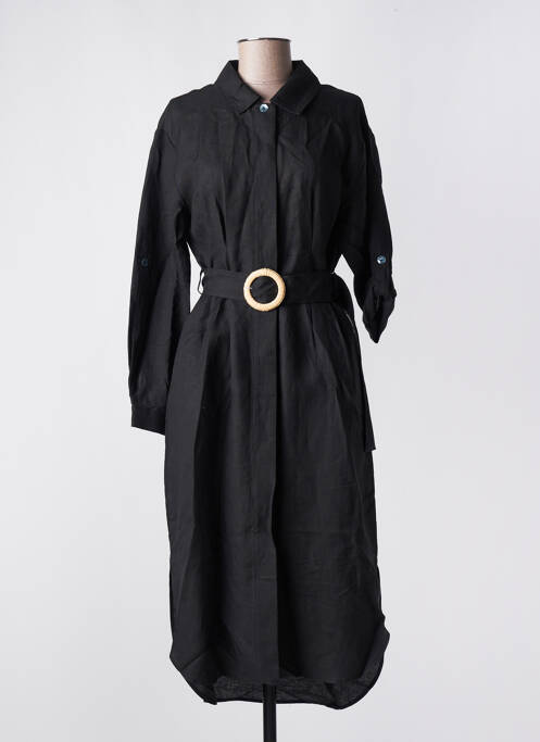 Robe mi-longue manches longues manches longues noir SALSA femme