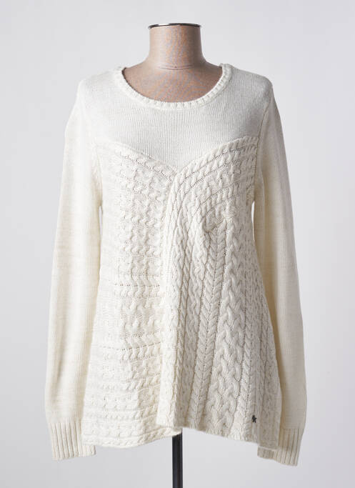 Pull col rond manches longues beige KAPORAL femme