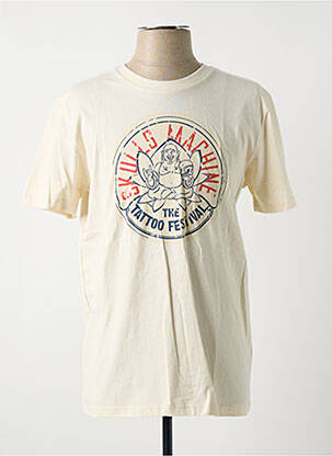 T-shirt beige SKULLS MACHINE pour homme