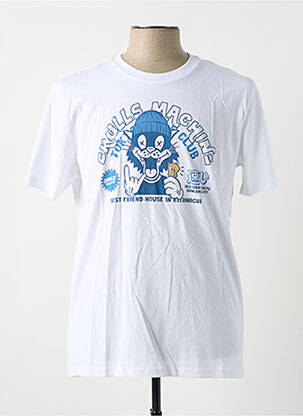 T-shirt blanc SKULLS MACHINE pour homme