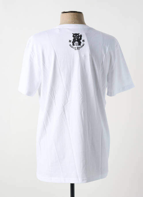 T-shirt blanc SKULLS MACHINE pour homme