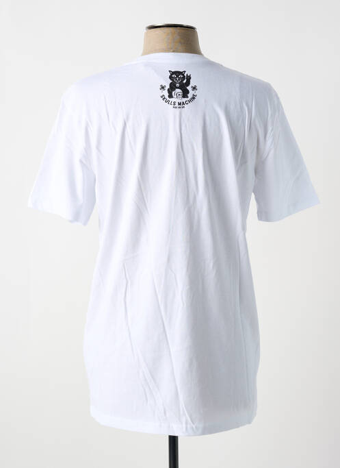 T-shirt blanc SKULLS MACHINE pour homme