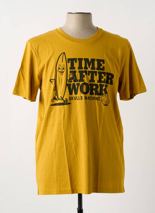 T-shirt jaune SKULLS MACHINE pour homme