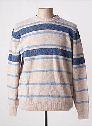 Pull tissage chiné manches longues beige STOZZI ADRIANO homme