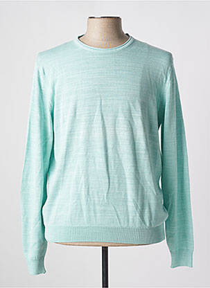 Pull tissage chiné manches longues vert MONTE CARLO homme