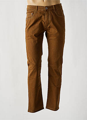 Pantalon slim fermeture zippée sous rabat boutonné marron PIONEER homme