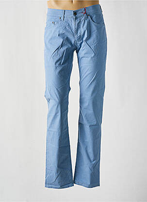 Pantalon slim fermeture zippée sous rabat boutonné bleu PIONIER homme