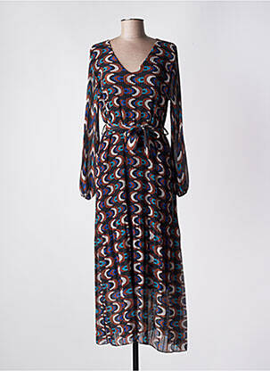 Robe longue manches longues manches longues marron OTTANTOTTO femme