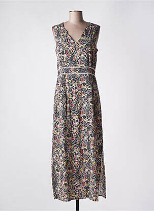 Robe longue imprimé fleurs sans manche noir LOLA ESPELETA femme