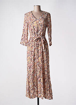 Robe longue manches longues manches longues beige JULIE GUERLANDE femme