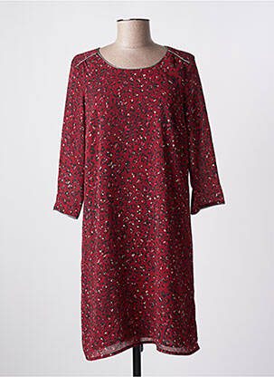 Robe courte manches 3/4 manches 3/4 rouge JULIE GUERLANDE femme