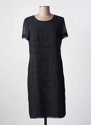 Robe mi-longue tissage crêpe manches courtes noir GERRY WEBER femme