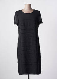 Robe mi-longue tissage crêpe manches courtes noir GERRY WEBER femme