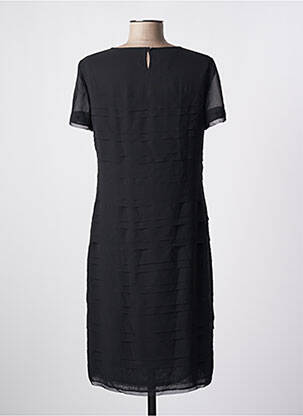 Robe mi-longue tissage crêpe manches courtes noir GERRY WEBER femme