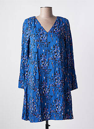 Robe courte coupe évasée manches longues bleu LOLA ESPELETA femme