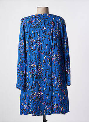 Robe courte coupe évasée manches longues bleu LOLA ESPELETA femme