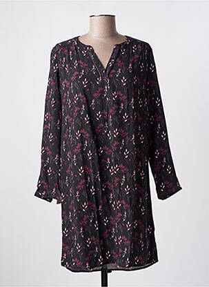 Robe courte coupe fluide manches longues noir JULIE GUERLANDE femme