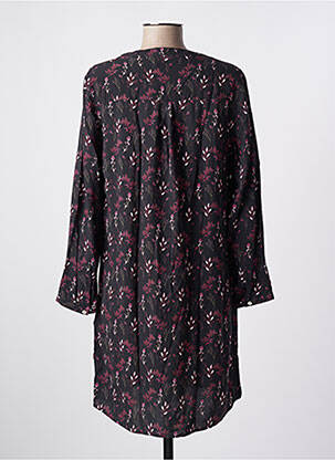 Robe courte imprimé fleurs manches longues noir JULIE GUERLANDE femme