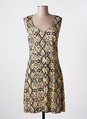 Robe mi-longue tissage crêpe sans manche jaune LOLA ESPELETA femme