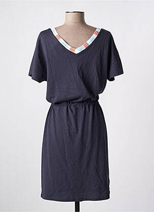 Robe mi-longue manches courtes manches courtes bleu TBS femme