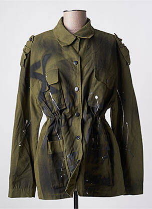 Veste casual col chemisier vert AÏKHA femme