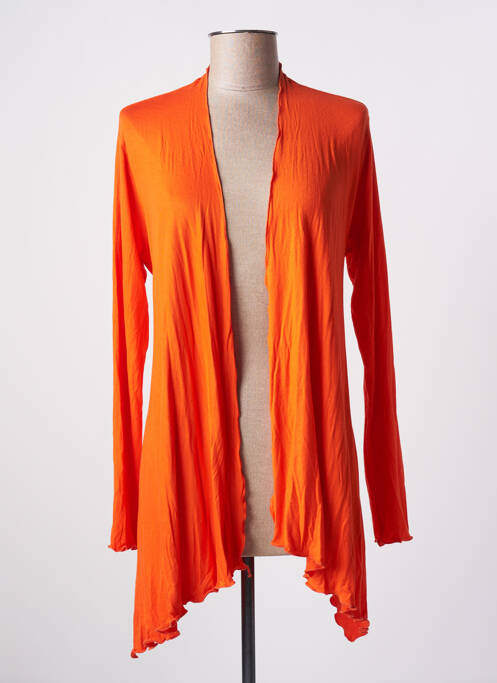 Gilet manches longues orange QUATRE VINGT JOURS pour femme