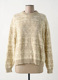 Pull resserrée sur le bas manches longues beige QUATRE VINGT JOURS femme