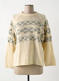 Pull tissage chiné manches longues beige COASTLINE femme