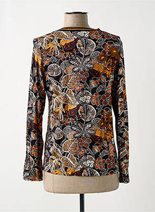 Top tissage jersey manches longues marron GRIFFON femme