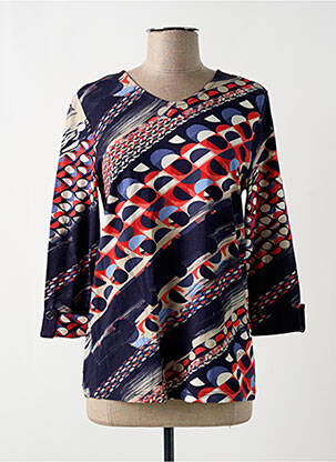 Top tissage jersey manches 3/4 bleu BRANDTEX femme