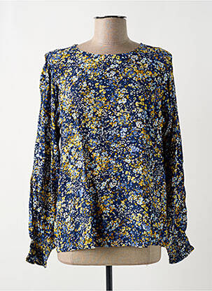 Blouse imprimé fleurs manches longues bleu COPENHAGEN femme