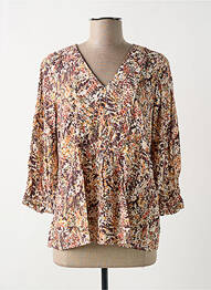 Blouse imprimé fantaisie manches 3/4 orange JULIE GUERLANDE femme