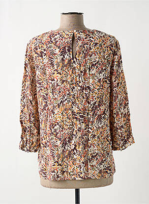 Blouse imprimé fantaisie manches 3/4 orange JULIE GUERLANDE femme