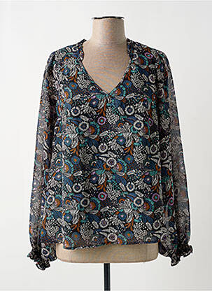Blouse légère et transparente manches longues bleu LOLA ESPELETA femme