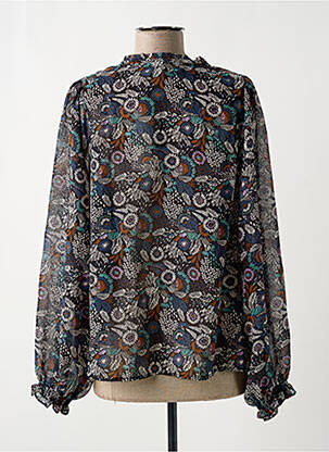 Blouse légère et transparente manches longues bleu LOLA ESPELETA femme