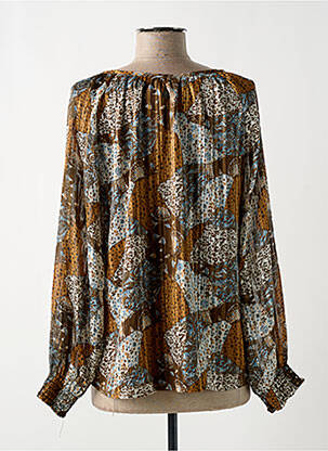 Blouse légère et transparente manches longues marron LOLA ESPELETA femme