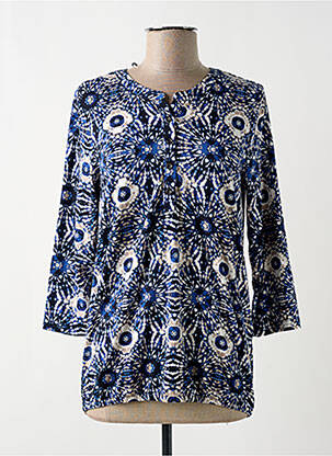 Top stretch manches 3/4 bleu BRANDTEX femme