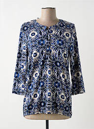 Top tissage jersey manches 3/4 bleu BRANDTEX femme