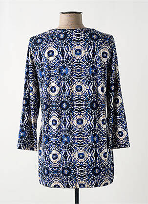 Top stretch manches 3/4 bleu BRANDTEX femme