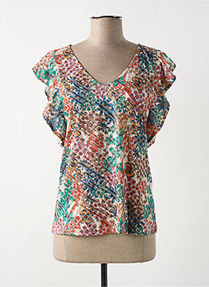 Top tissage jersey manches courtes vert LOLA ESPELETA femme