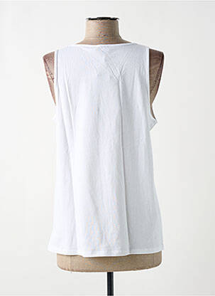 Débardeur coupe droite sans manche blanc TBS femme