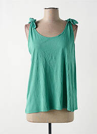 Top tissage jersey sans manche vert LOLA ESPELETA femme