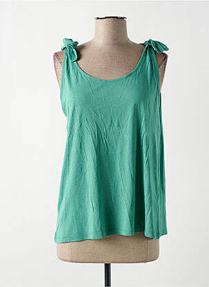 Top tissage jersey sans manche vert LOLA ESPELETA femme